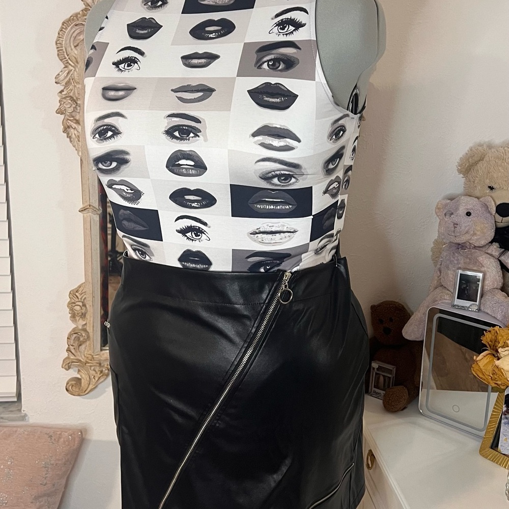Black Faux Leather Skirt
